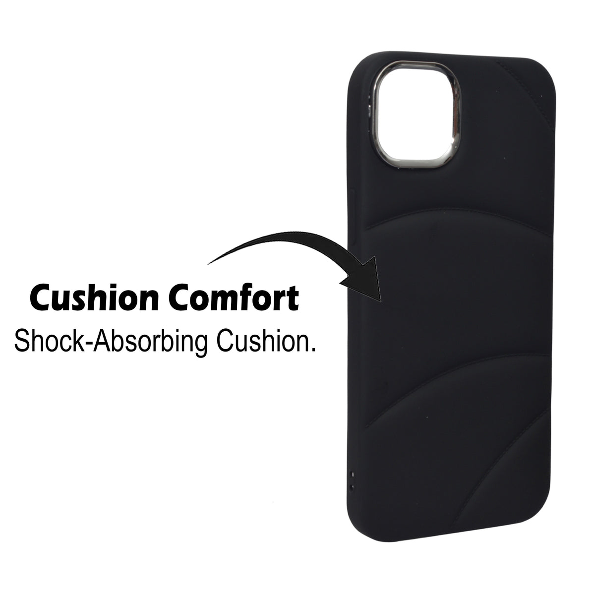 Matte Black Wave Pattern Soft Touch Cover For iPhone 14 Plus / 15 Plus