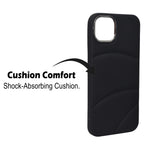 Matte Black Wave Pattern Soft Touch Cover For iPhone 14 Plus / 15 Plus
