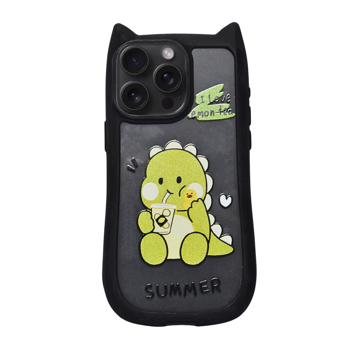 Cute Cartoon Phone Case with Cat Ears For iPhone 15 Pro