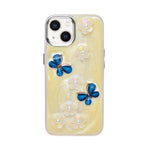 Luxury 3D Iridescent Pearl Flower & Butterfly Phone Case for iPhone 13 / 14