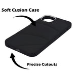 Matte Black Wave Pattern Soft Touch Cover For iPhone 14 Plus / 15 Plus