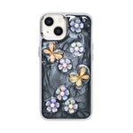 Luxury 3D Iridescent Pearl Flower & Butterfly Phone Case for iPhone 13 / 14