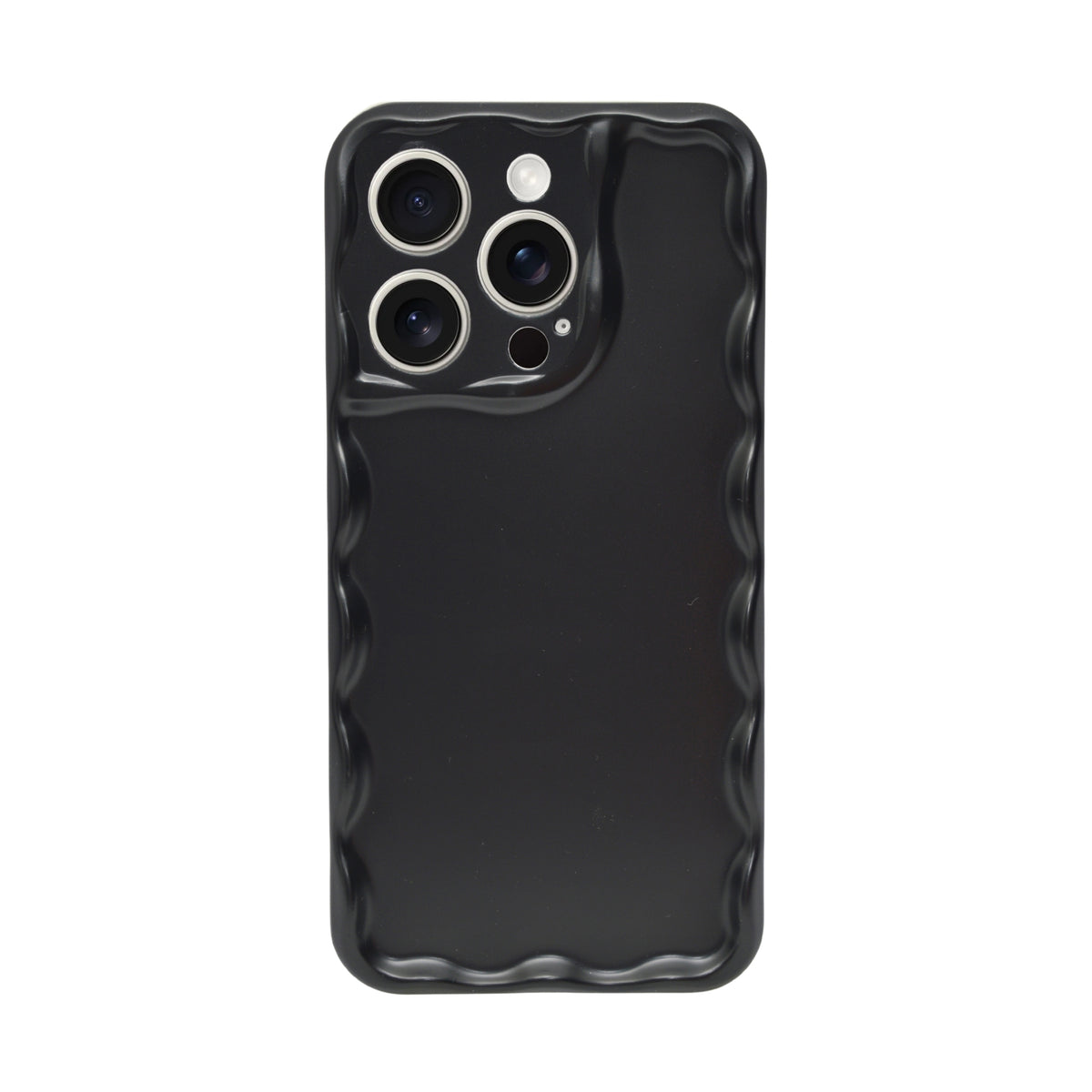 Aesthetic Iridescent Wavy Frame Phone Case for iPhone 14 Pro