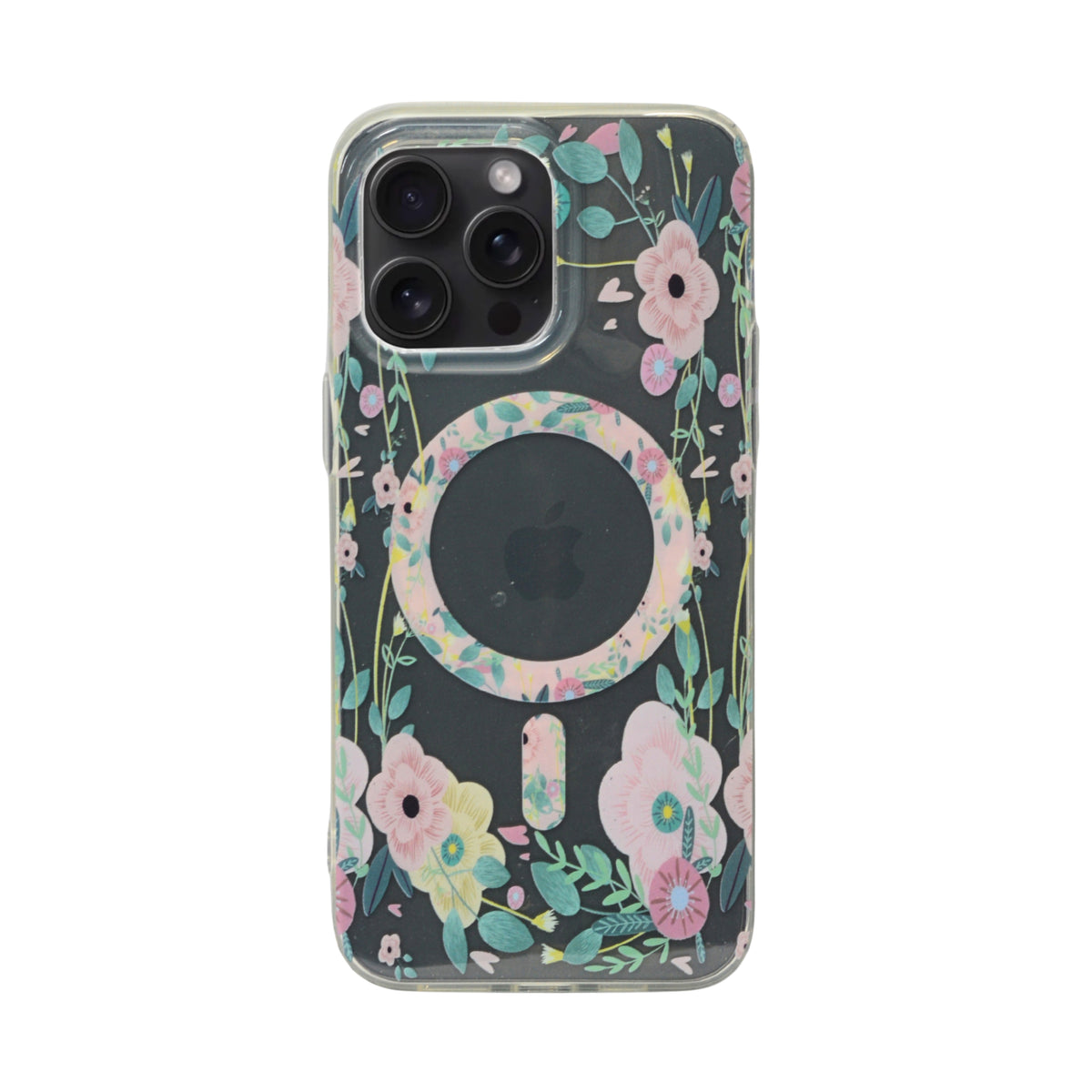 Floral Transparent MagSafe Shockproof Protection Phone Case For iPhone 14 Pro Max