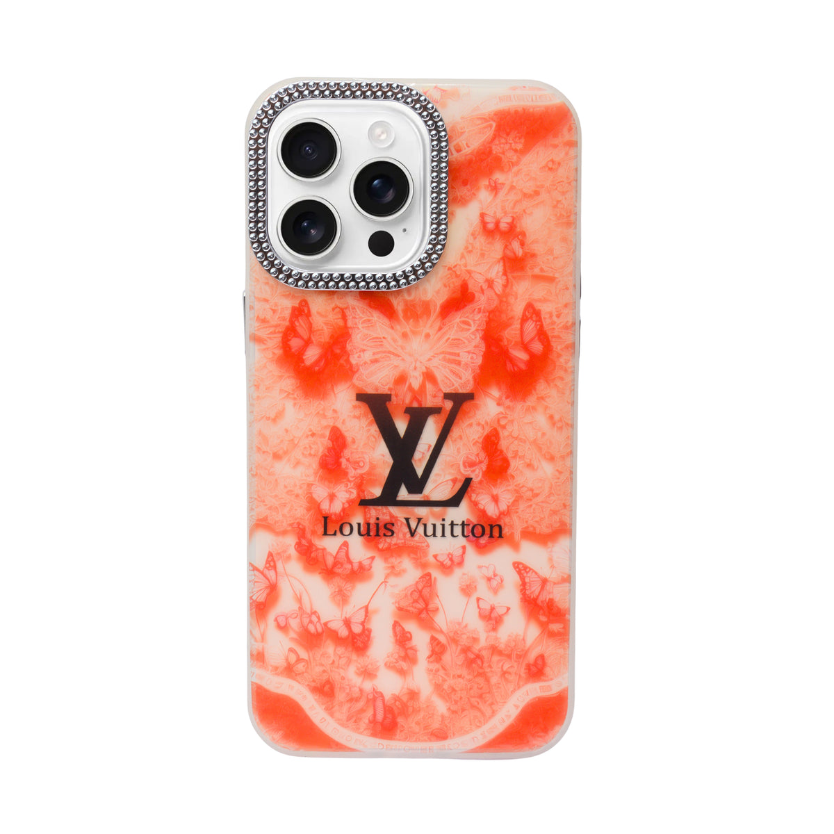 Luxury Printed With Rhinestone Camera Border Case For iPhone 15 Pro Max