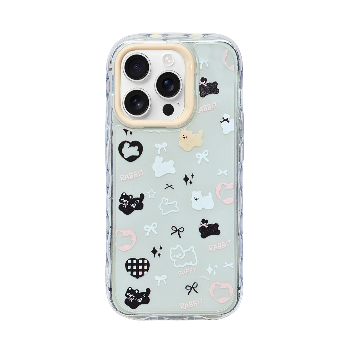 Cute Transparent Wavy Edge Phone Case for iPhone 14 Pro