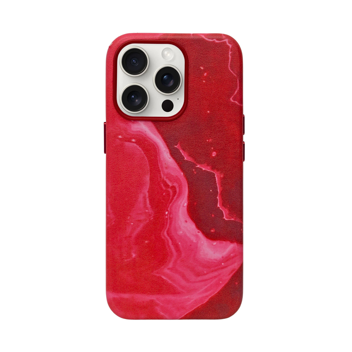 Electric Red Marble Print MagSafe Phone Case for iPhone 13 Pro