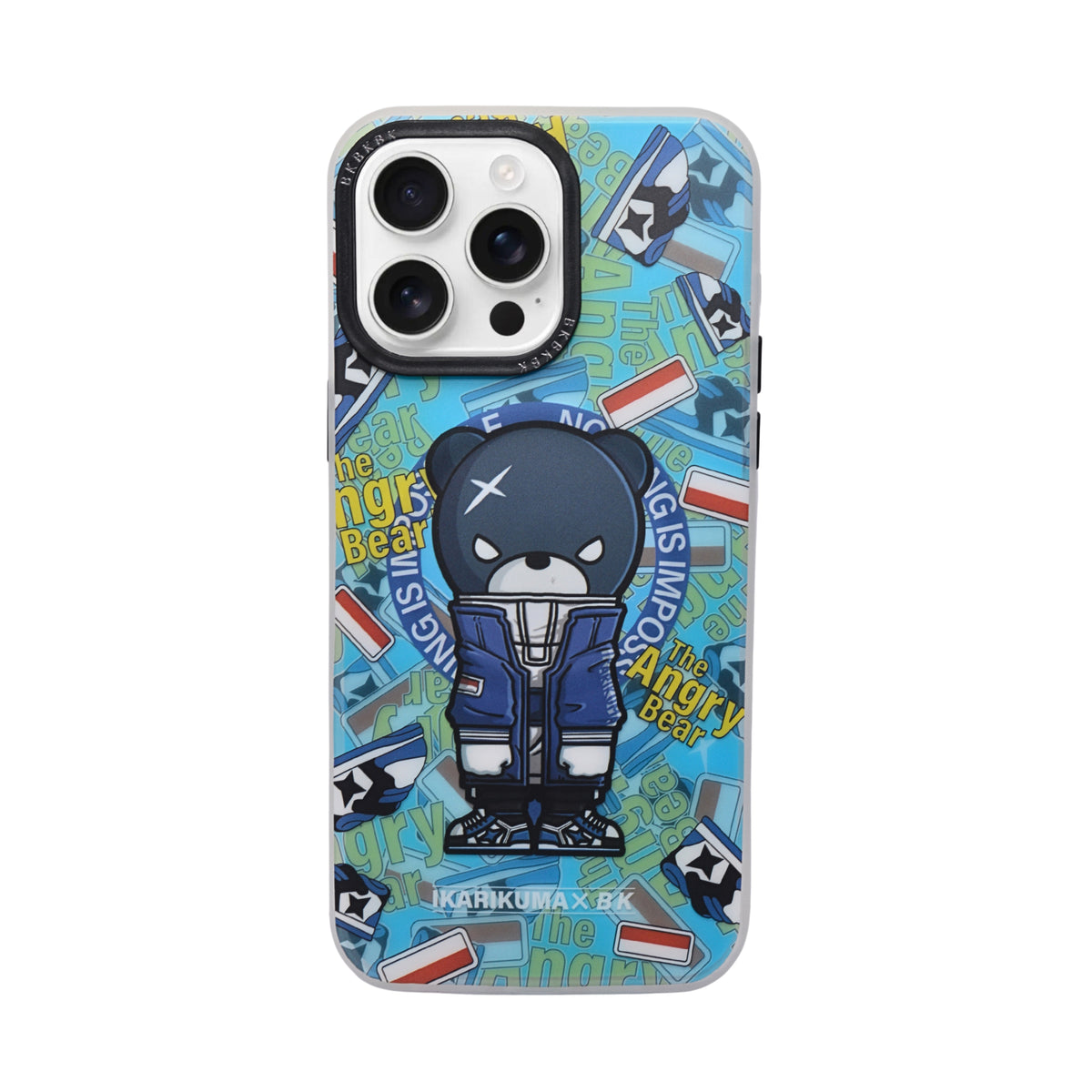 IKARIKUMA Angry Bear Series Cartoon Protective Phone Case For iPhone 15 Pro Max