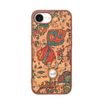 Bohemian Ethnic Print Cork Texture with Pearl Detail Phone Case for iPhone 16e