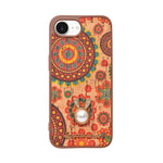 Bohemian Ethnic Print Cork Texture with Pearl Detail Phone Case for iPhone 16e