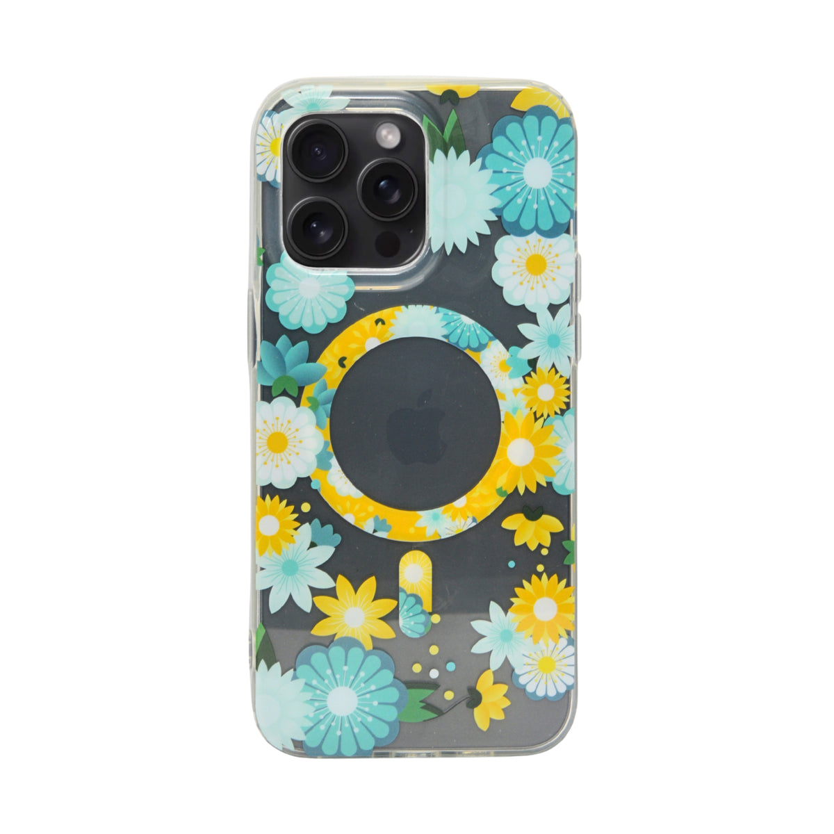 Floral Transparent MagSafe Shockproof Protection Phone Case For iPhone 14 Pro Max