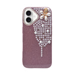 Luxury Glitter Finish with 3D Pearl Flower Design Phone Case for iPhone 17