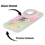 Luxury Printed With Rhinestone Camera Border Case For iPhone 14 Pro