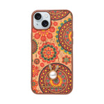 Bohemian Ethnic Print Cork Texture with Pearl Detail Phone Case for iPhone 14 Plus / 15 Plus