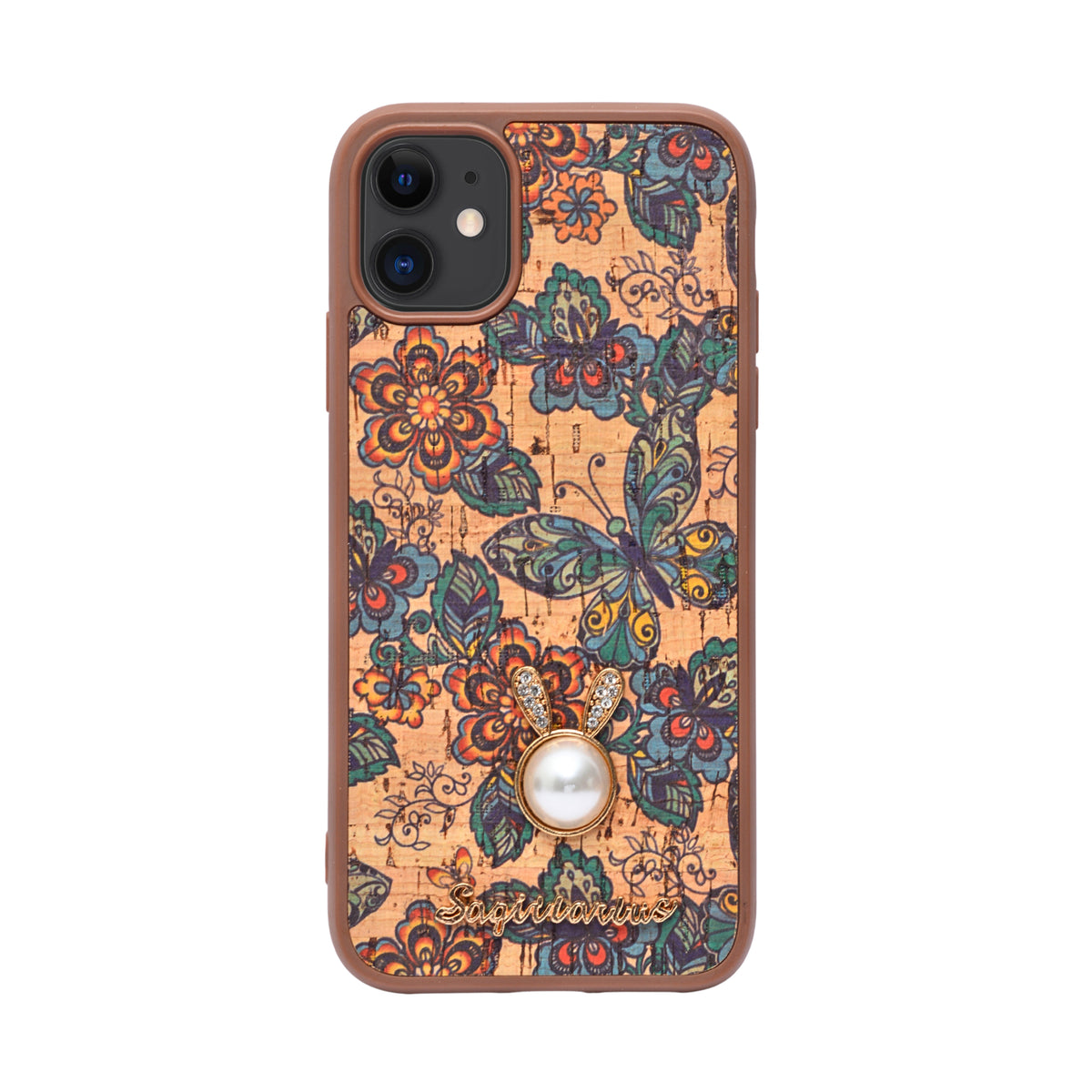 Bohemian Ethnic Print Cork Texture with Pearl Detail Phone Case for iPhone 11