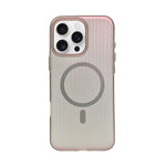 Tinted Transparent Corrugated Texture MagSafe Compatible Phone Case for iPhone 16 Pro