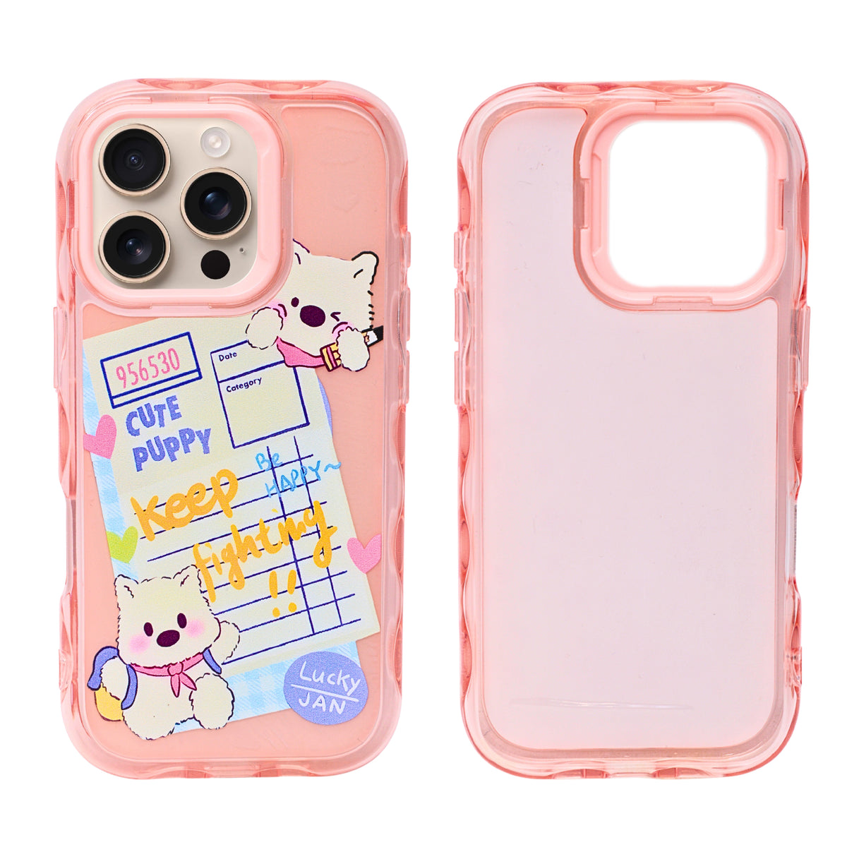Cute Transparent Wavy Edge Phone Case for iPhone 16 Pro