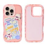 Cute Transparent Wavy Edge Phone Case for iPhone 16 Pro