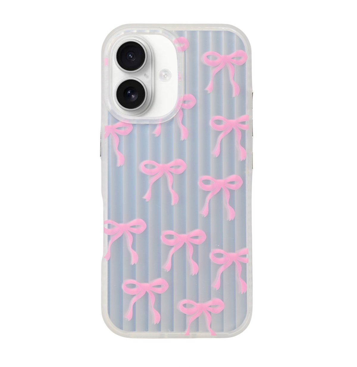 Aesthetic Bow & Floral Print Phone Case for iPhone 16