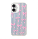 Aesthetic Bow & Floral Print Phone Case for iPhone 16
