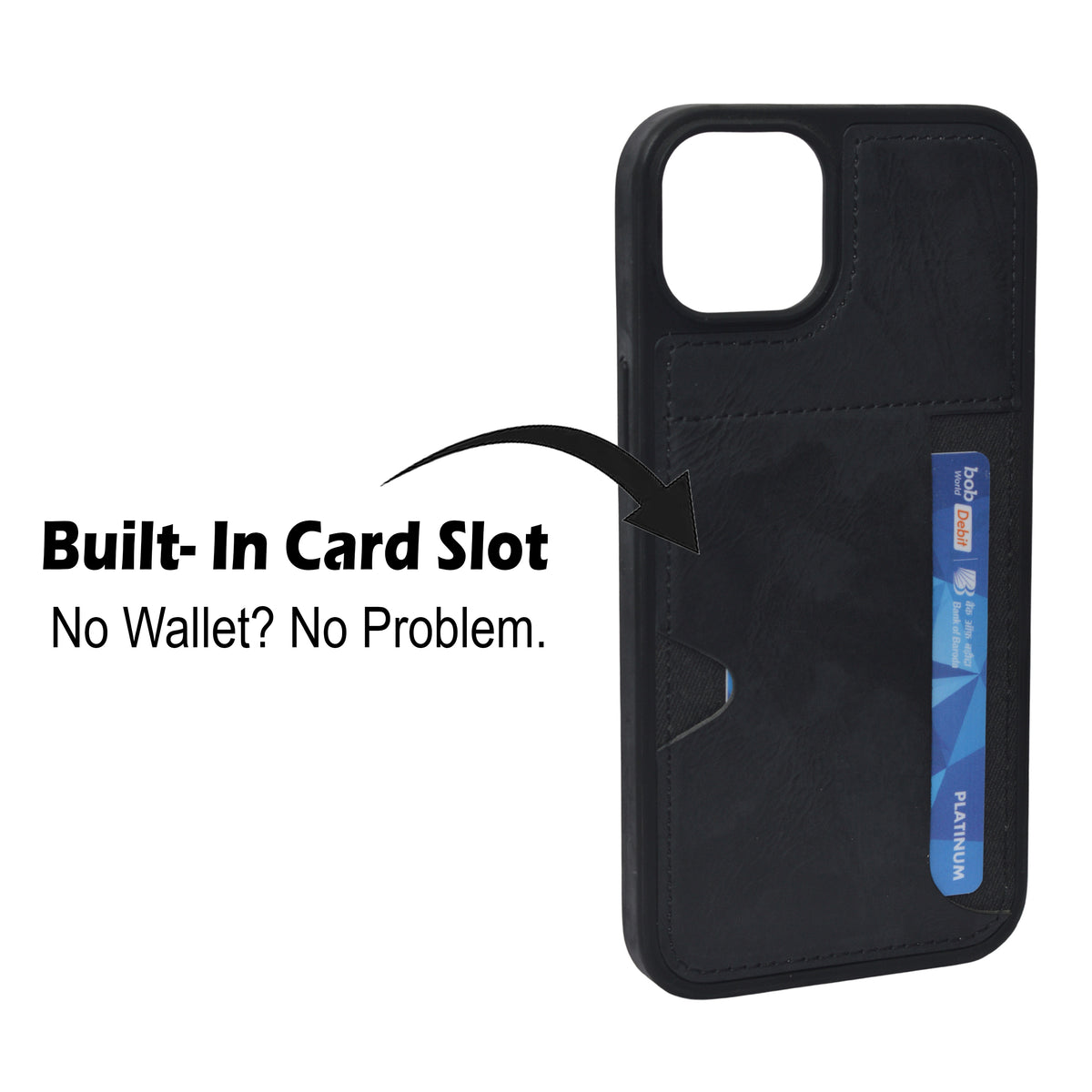 Slim Leather Wallet With Card Holder Case For iPhone 14 Plus / 15 Plus