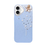 Luxury Glitter Finish with 3D Pearl Flower Design Phone Case for iPhone 17