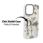 Luxury Printed With Rhinestone Camera Border Case For iPhone 15 Pro Max