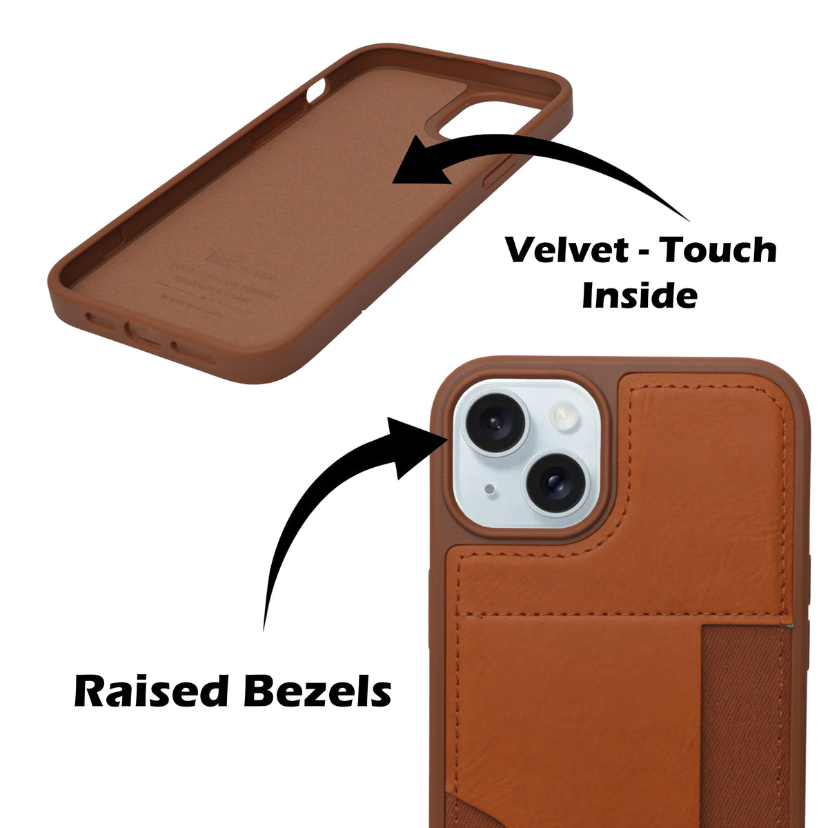 Slim Leather Wallet With Card Holder Case For iPhone 14 Plus / 15 Plus