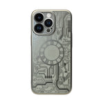 Futuristic Clock Circuit Pattern Phone Case for iPhone 13 Pro