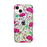 Vibrant Transparent Floral Pattern Phone Case for iPhone 13 / 14