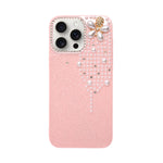 Luxury Glitter Finish with 3D Pearl Flower Design Phone Case for iPhone 14 Pro Max