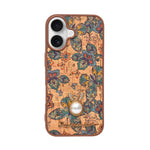 Bohemian Ethnic Print Cork Texture with Pearl Detail Phone Case for iPhone 17