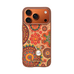 Bohemian Ethnic Print Cork Texture with Pearl Detail Phone Case for iPhone 17 Pro Max
