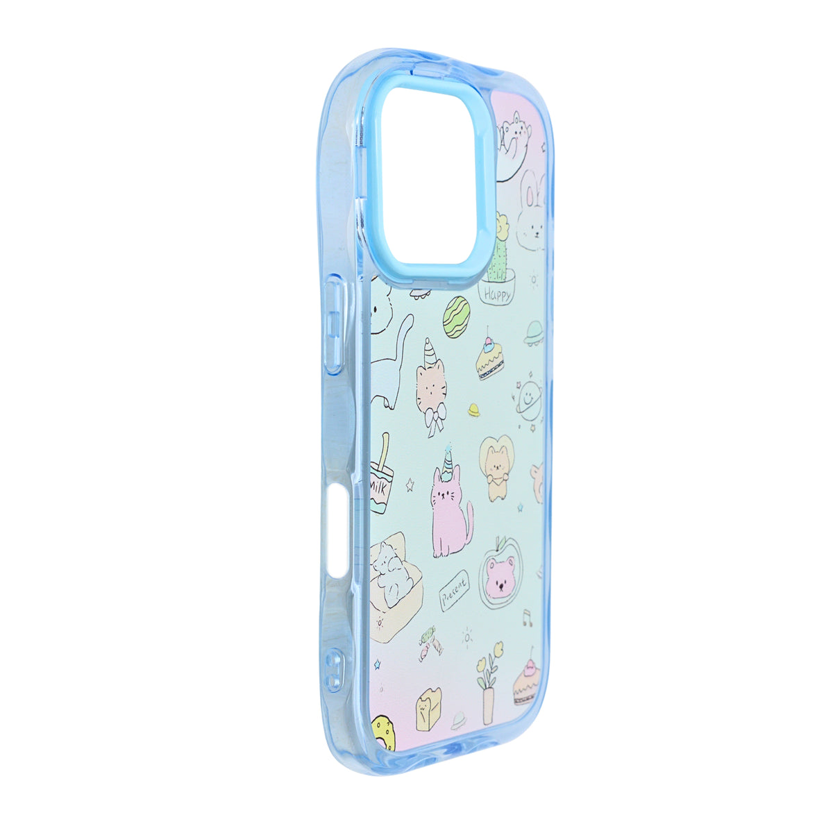 Cute Transparent Wavy Edge Phone Case for iPhone 16 Pro
