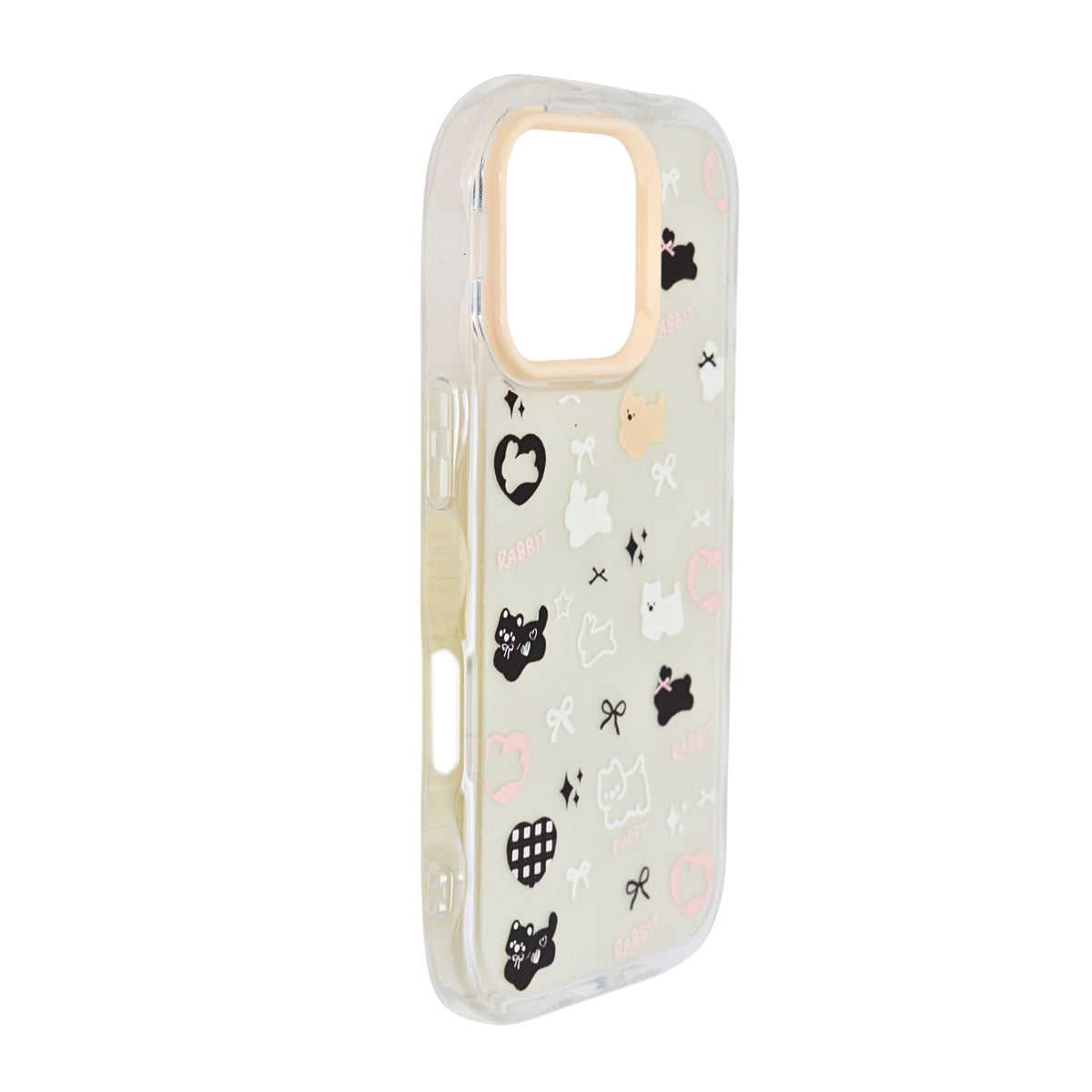 Cute Transparent Wavy Edge Phone Case for iPhone 16 Pro