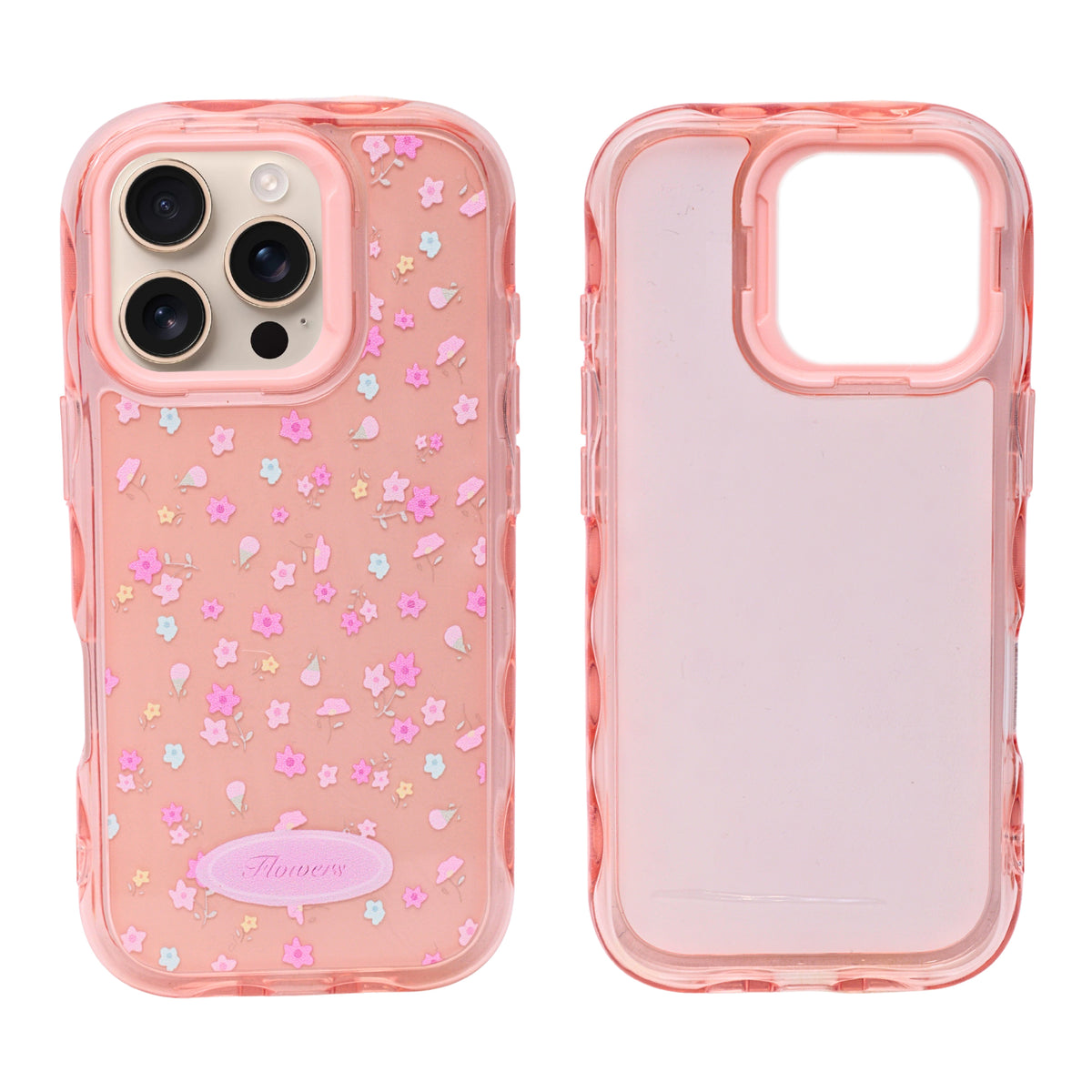 Cute Transparent Wavy Edge Phone Case for iPhone 16 Pro