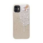 Luxury Glitter Finish with 3D Pearl Flower Design Phone Case for iPhone 11
