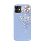 Luxury Glitter Finish with 3D Pearl Flower Design Phone Case for iPhone 11