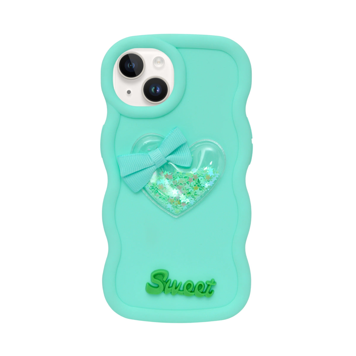 Sweet Heart Glitter Wavy Edge Phone Case for iPhone 13/ 14