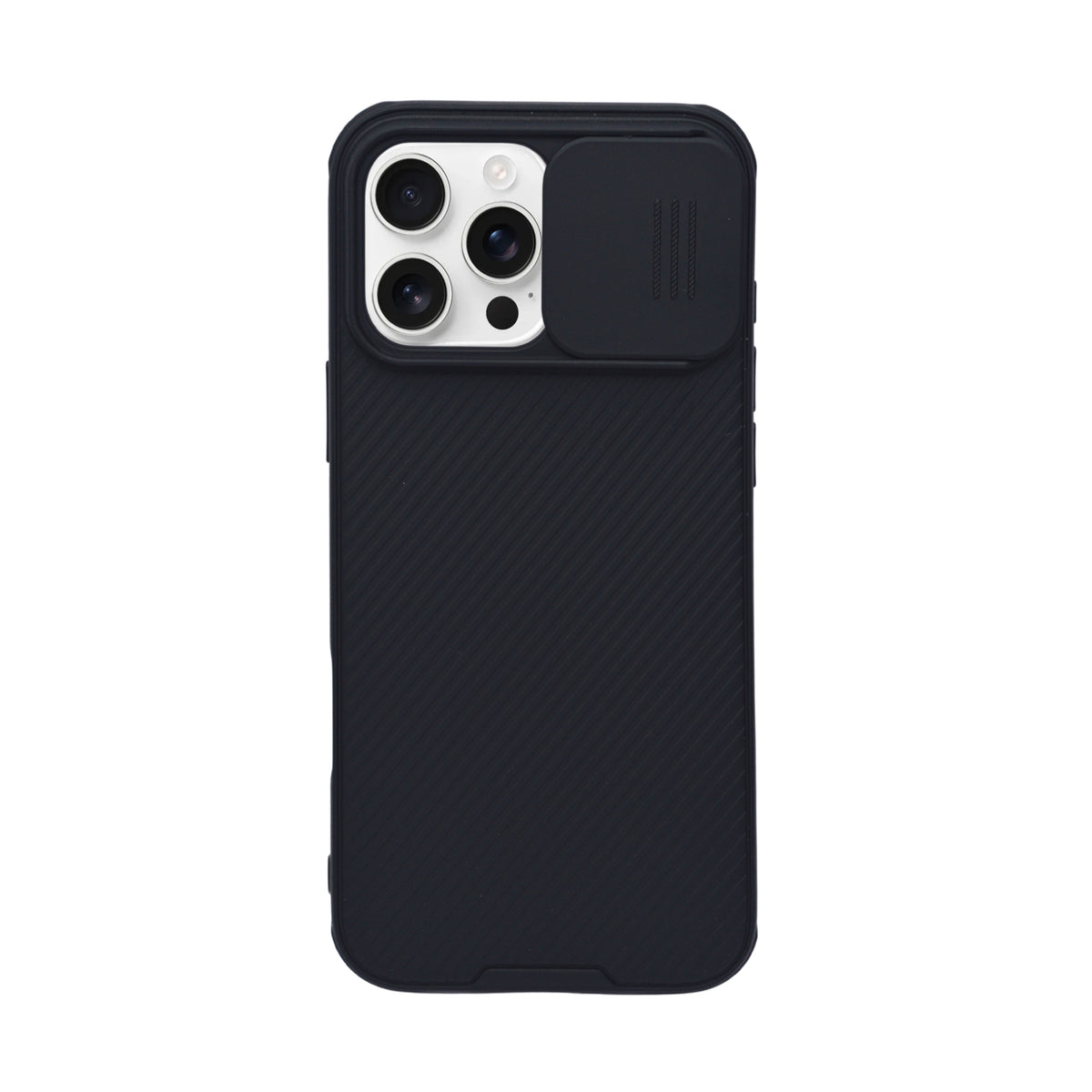 Carbon Texture with Sliding Camera Protector Phone Case for iPhone 16 Pro Max