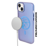 Tinted Transparent Corrugated Texture MagSafe Compatible Phone Case for iPhone 14Plus/ 15Plus