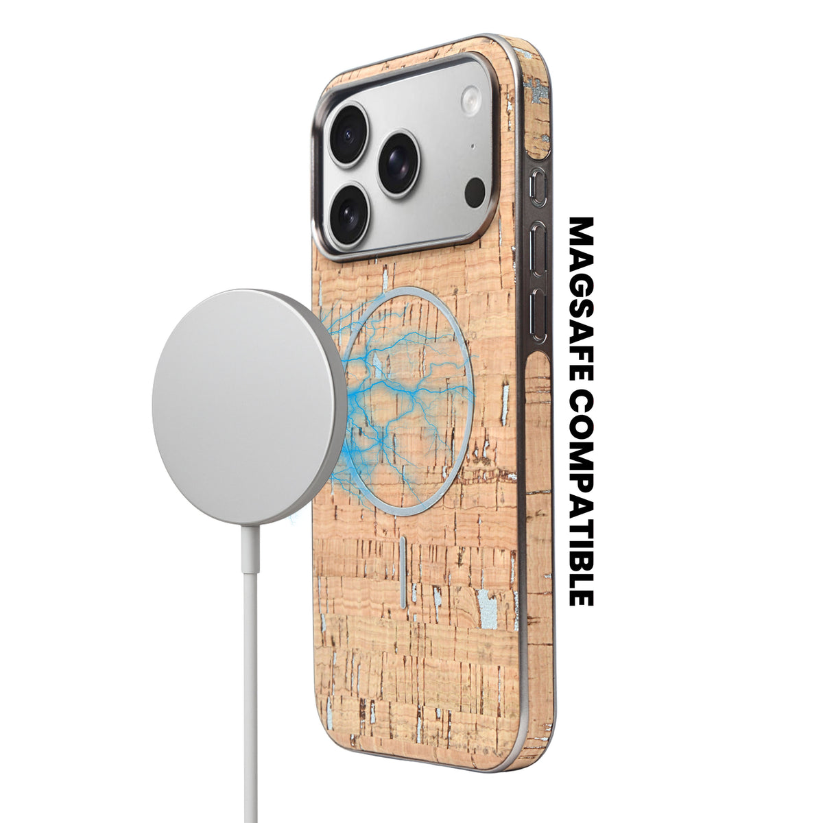 Cork Texture Printed MagSafe Compatible Phone Case for iPhone 17 Pro Max
