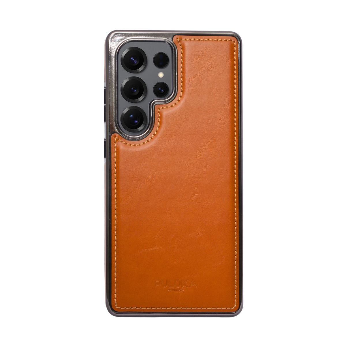 Premium Leather Stitch Border Design Phone Case for Samsung S25 Ultra