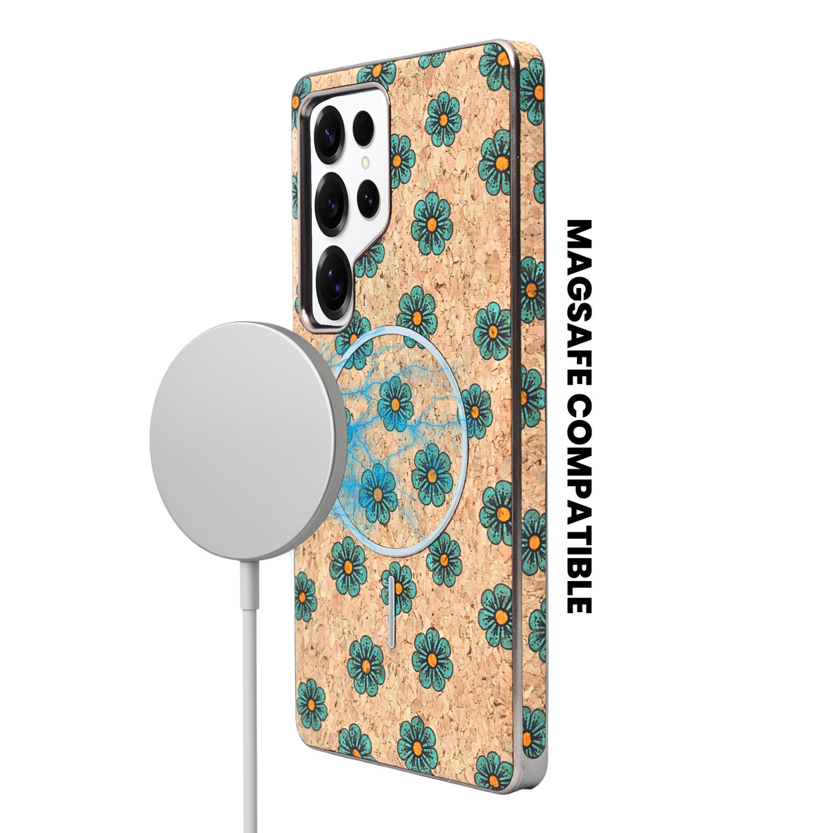 Cork Texture Printed MagSafe Compatible Phone Case for Samsung Galaxy S25 Ultra