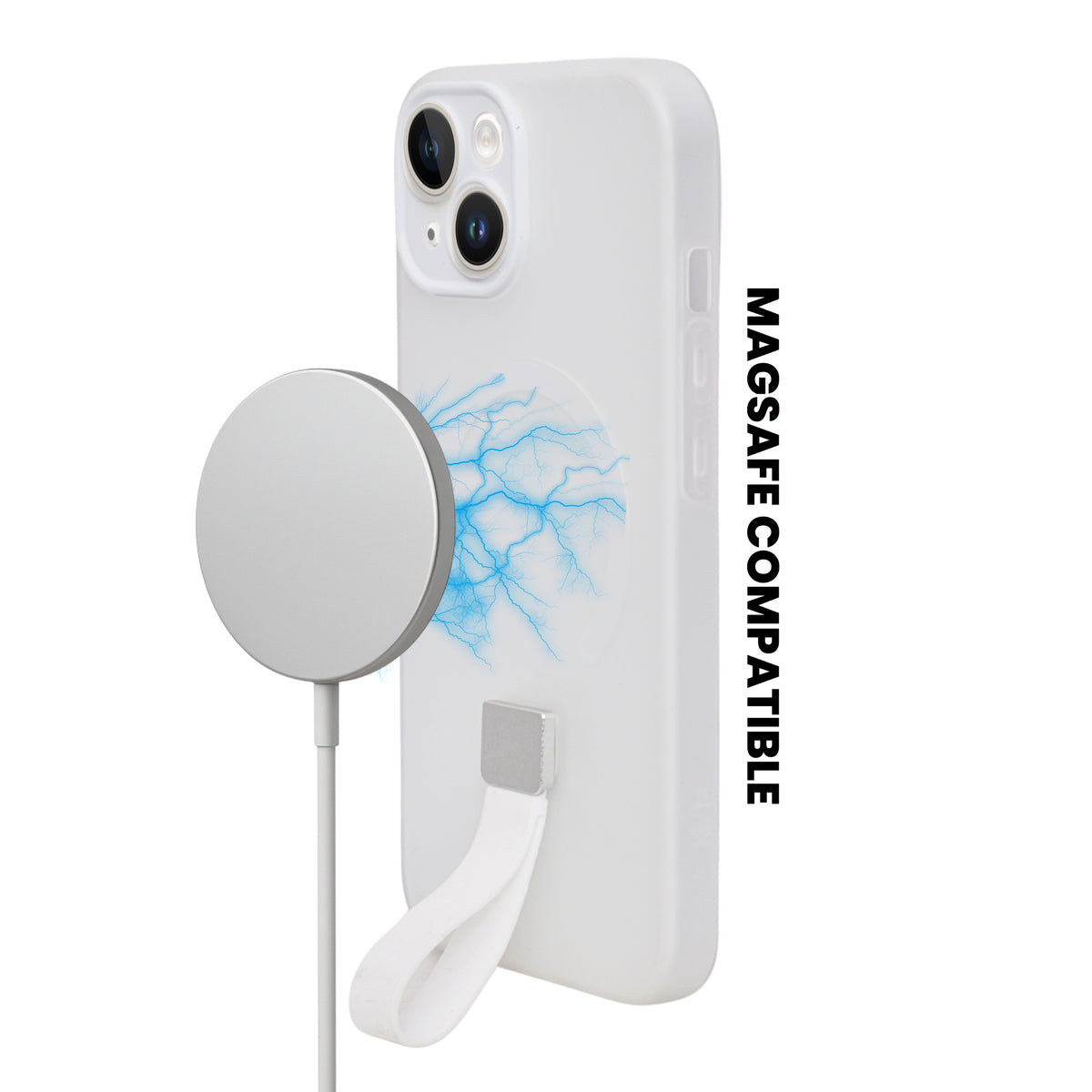 Frosty Matte with Silicone Finger Loop Phone Case for iPhone 13 / 14