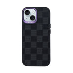 Checkered Texture Grip Case For iPhone 15