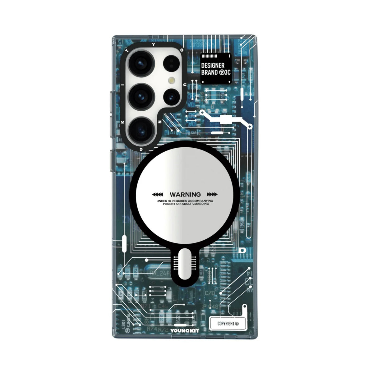 Futuristic Circuit MagSafe Stylish Look Case for Samsung Galaxy S25 Ultra