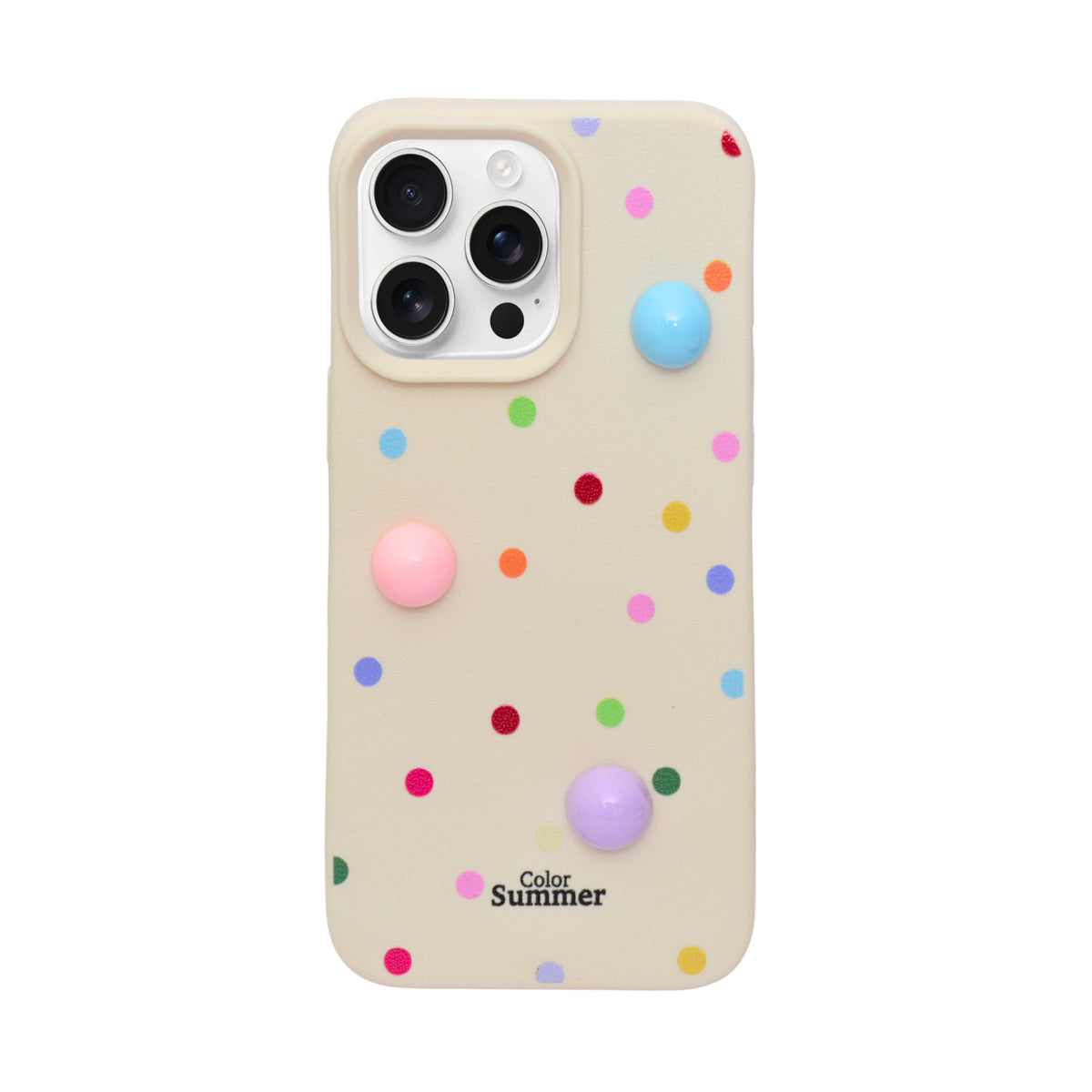 3D Colorful Polka Dot Soft Protective Phone Case for iPhone 16 Pro Max