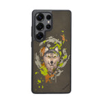 Nimmy Friends Wolf Print Leather Finish hard Phone Case for Samsung S25 Ultra