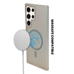 Minimalist Frosted Vertical Stripe MagSafe Case for Samsung S23 Ultra